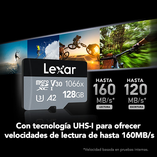 Tarjeta de memoria Lexar Professional 1066x Silver Series microSDXCO MEGA-IMPORT Argentina